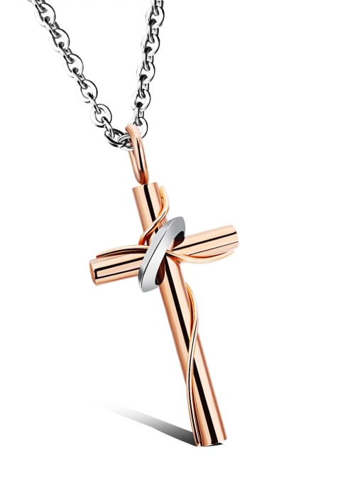 GX521 pendant  [length 45+ 5cm ] Stainless steel Cross Minimalist Regligious Necklace